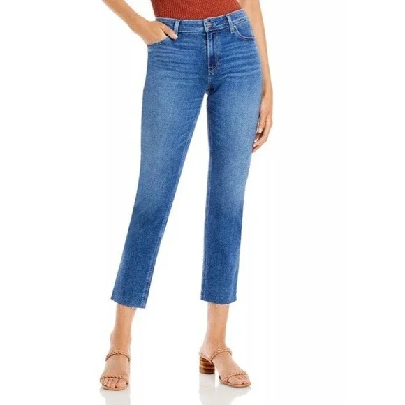 Paige Bridgette Jeans Women’s Sz 27 In Antwerp Cropped Raw Hem Made In USA Boho